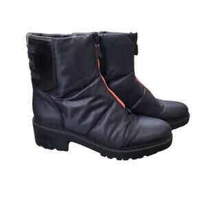 Sam Edelman Black Winter Boots with Orange Accents